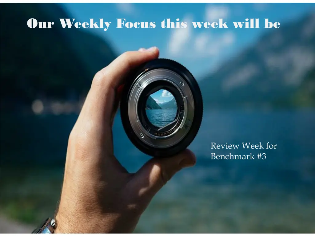 our weekly focus this week will be