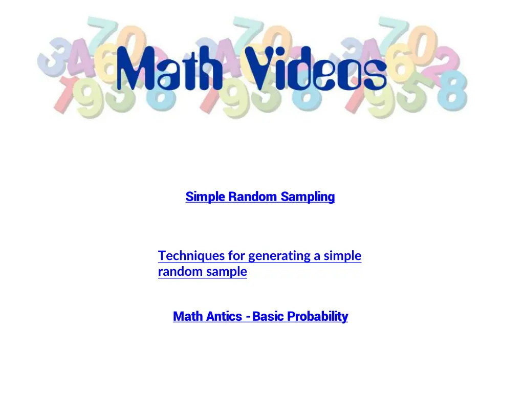 simple random sampling