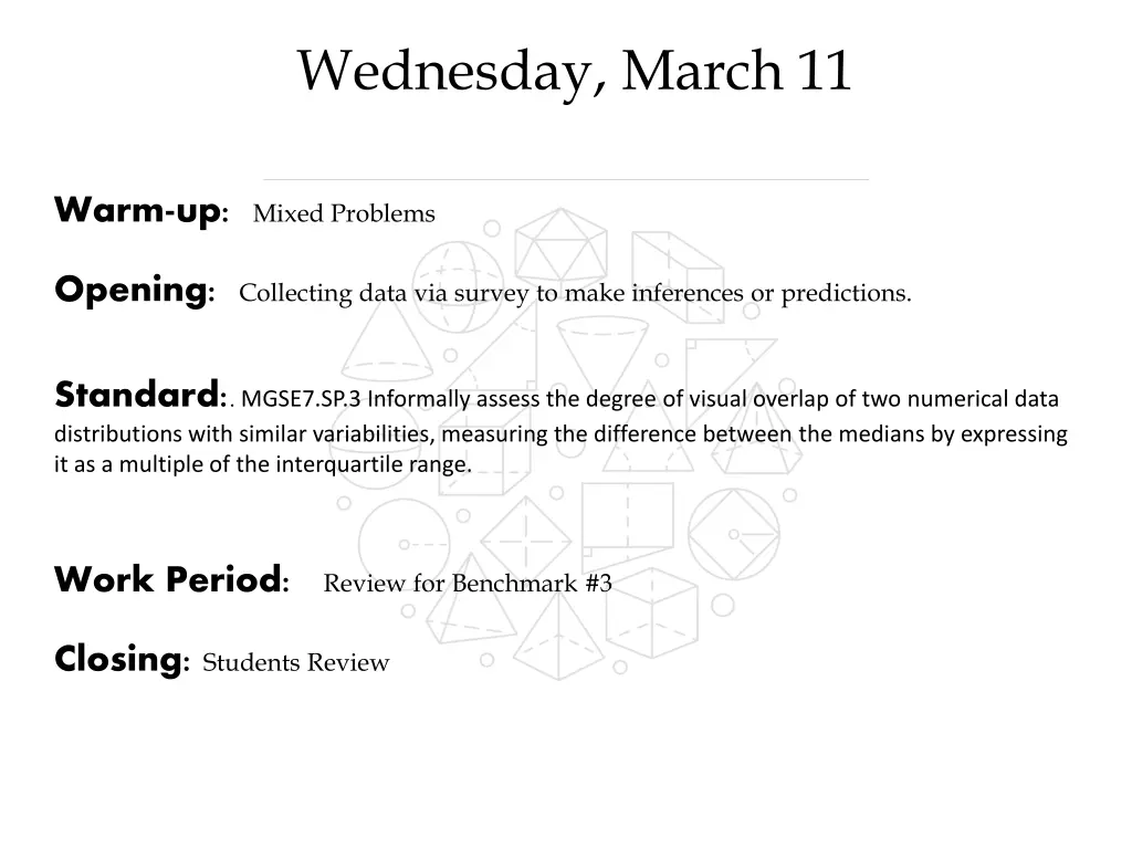 wednesday march 11
