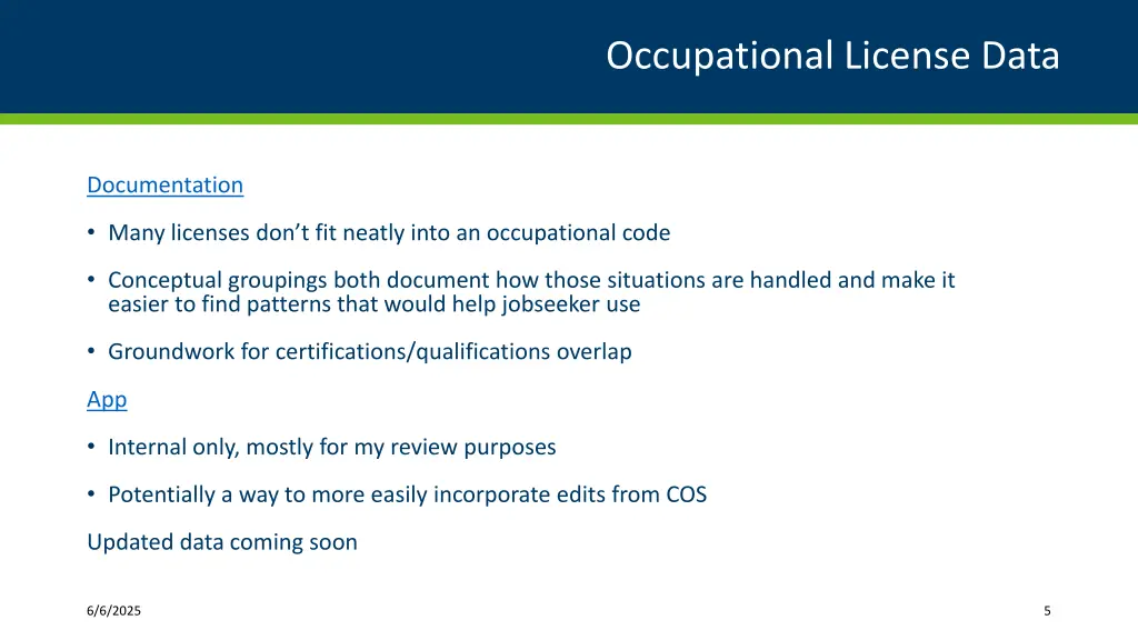 occupational license data