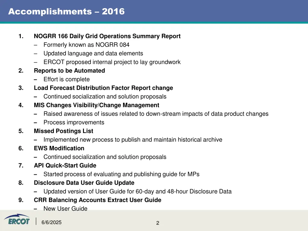 accomplishments 2016