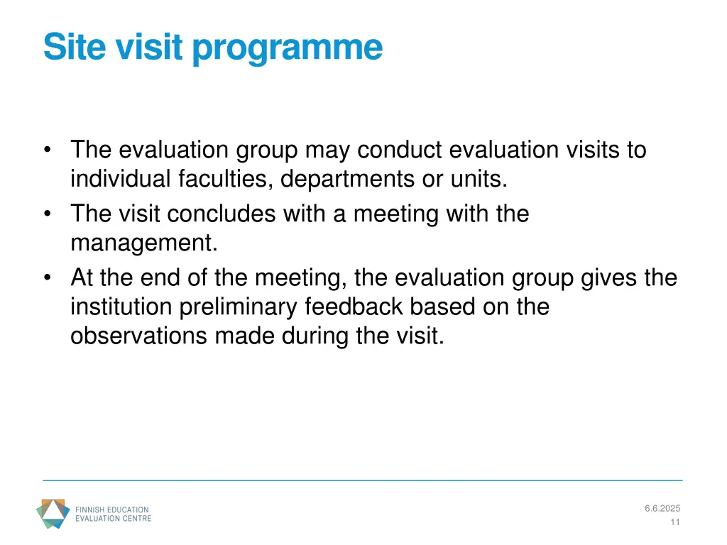 site visit programme
