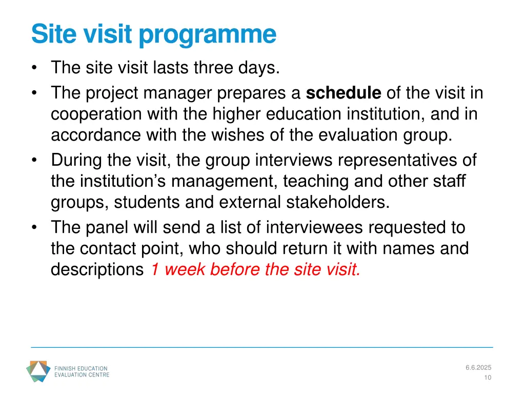 site visit programme the site visit lasts three