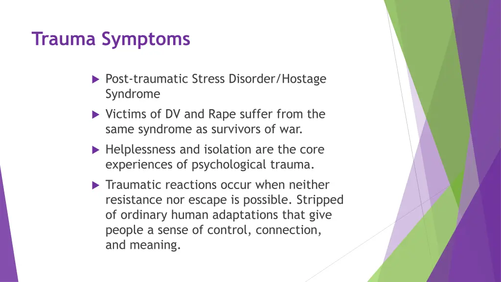 trauma symptoms