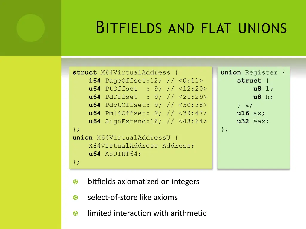 b itfields and flat unions