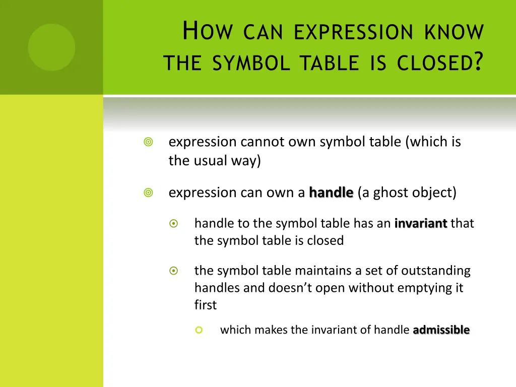 h ow can expression know the symbol table