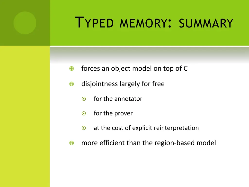 t yped memory summary