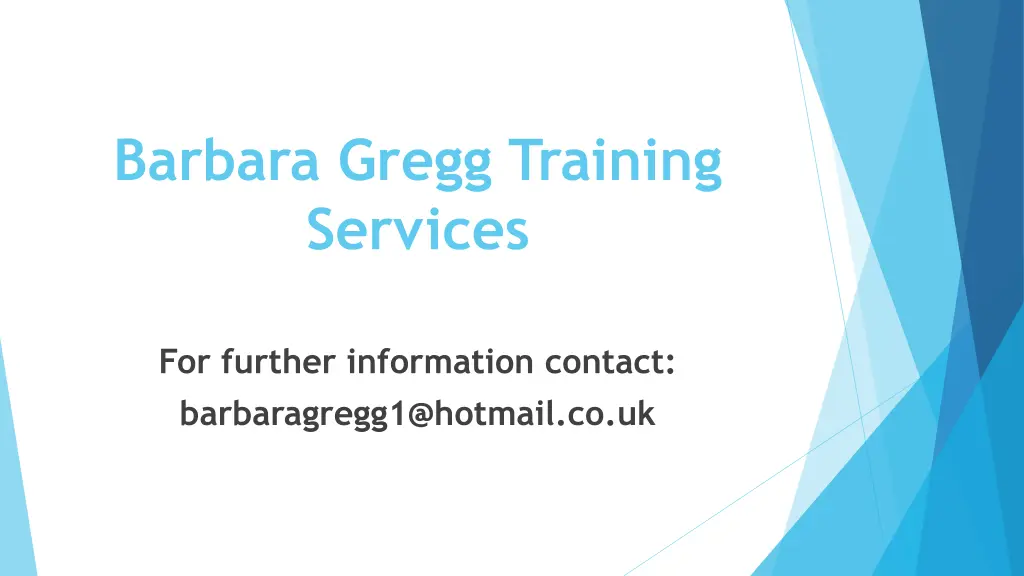 barbara gregg training services