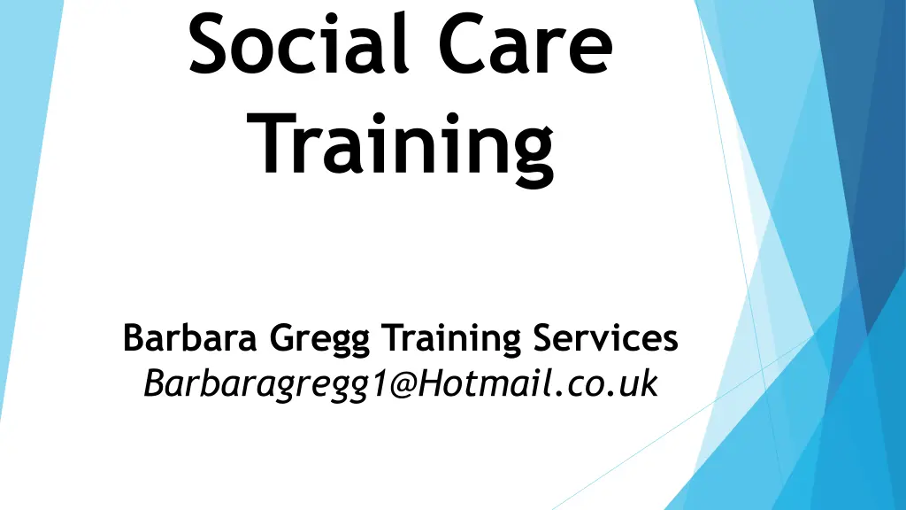 social care training
