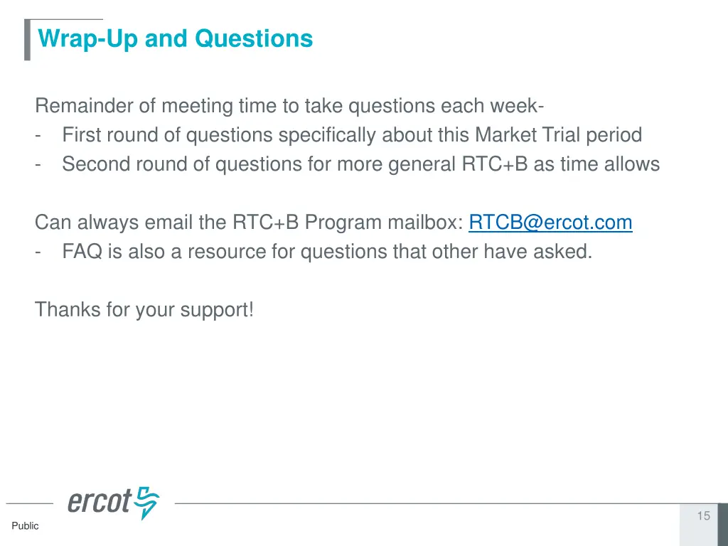 wrap up and questions