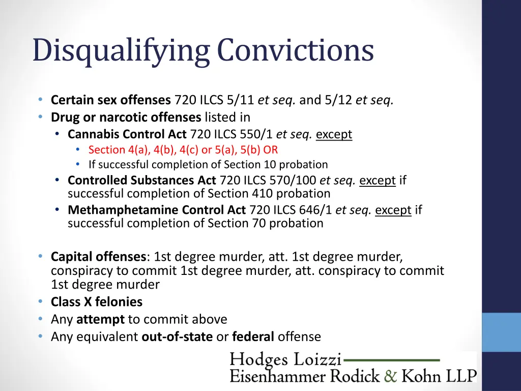 disqualifying convictions