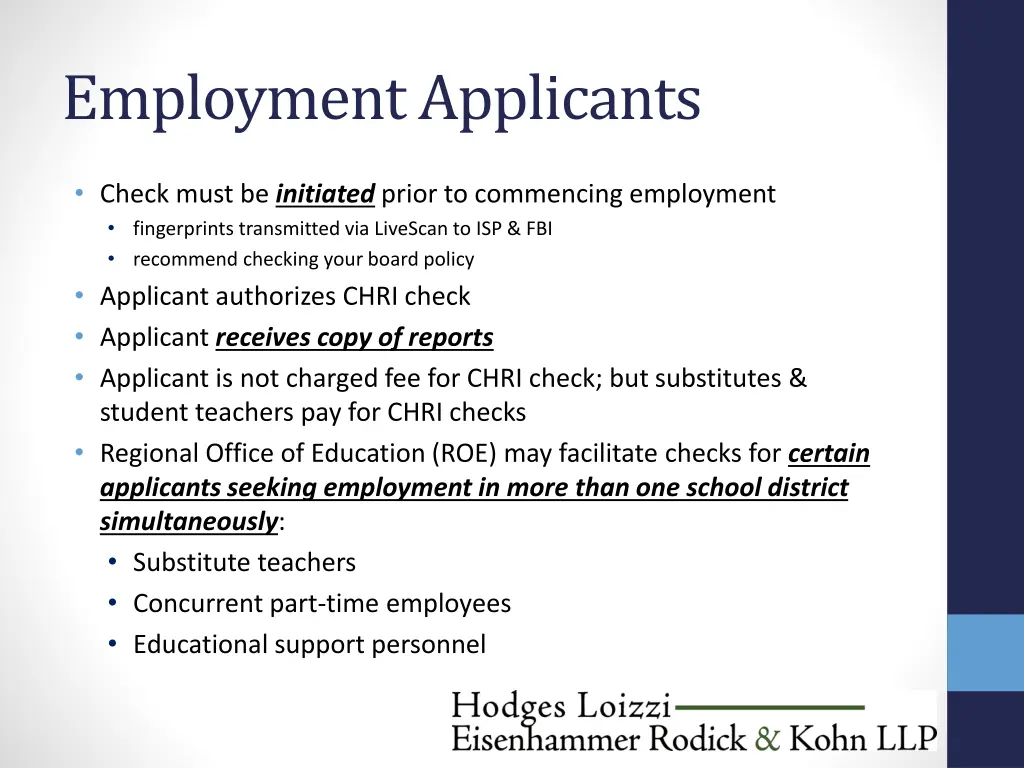 employment applicants