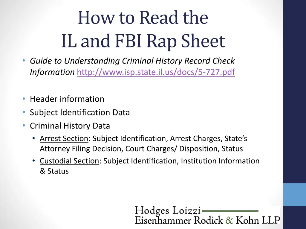 how to read the il and fbi rap sheet guide