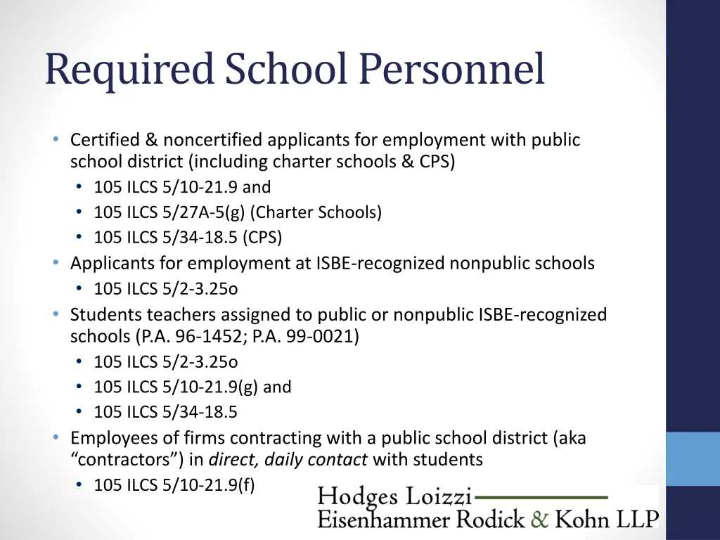 required school personnel