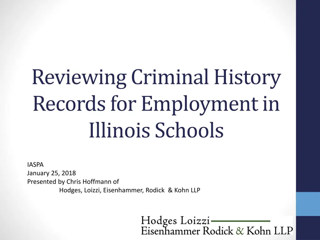 reviewing criminal history records for employment