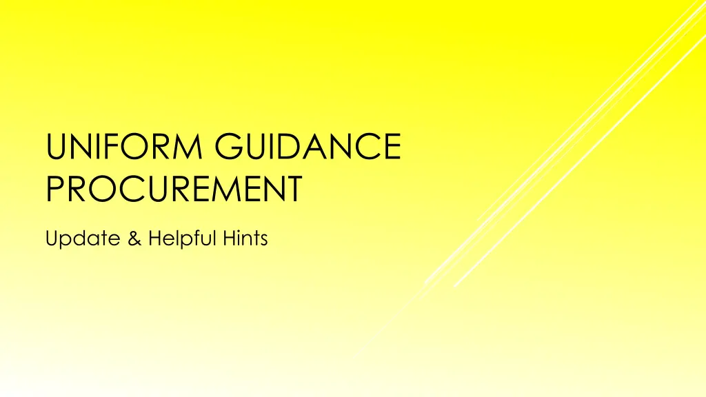 uniform guidance procurement