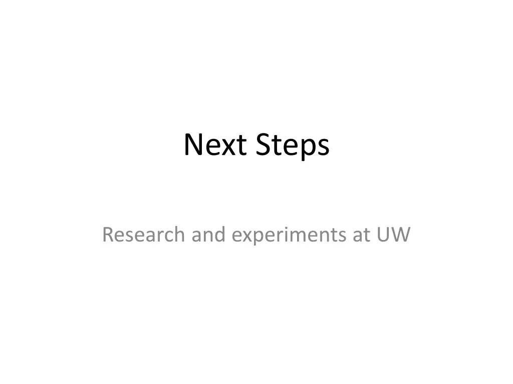 next steps