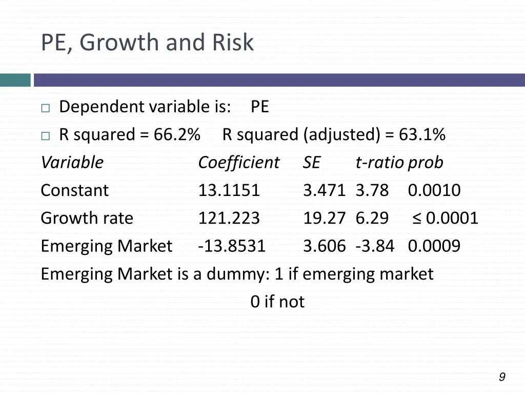 pe growth and risk