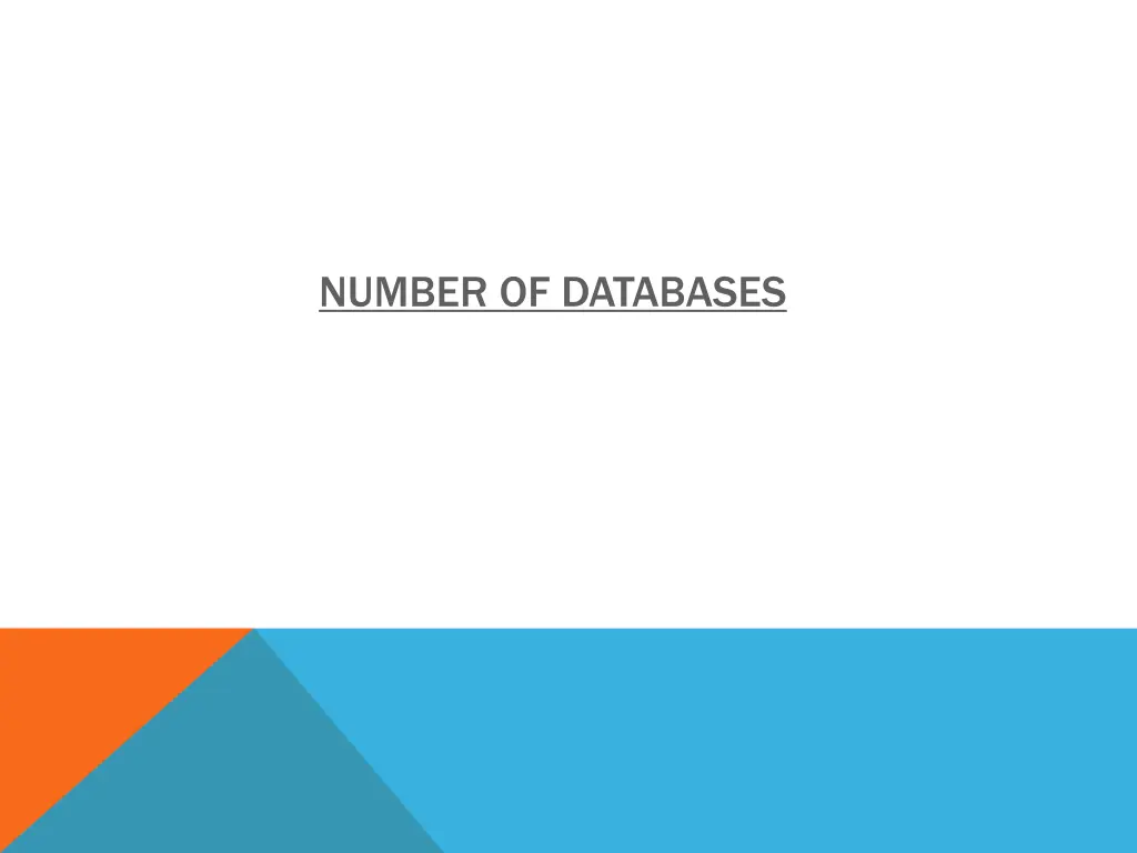number of databases