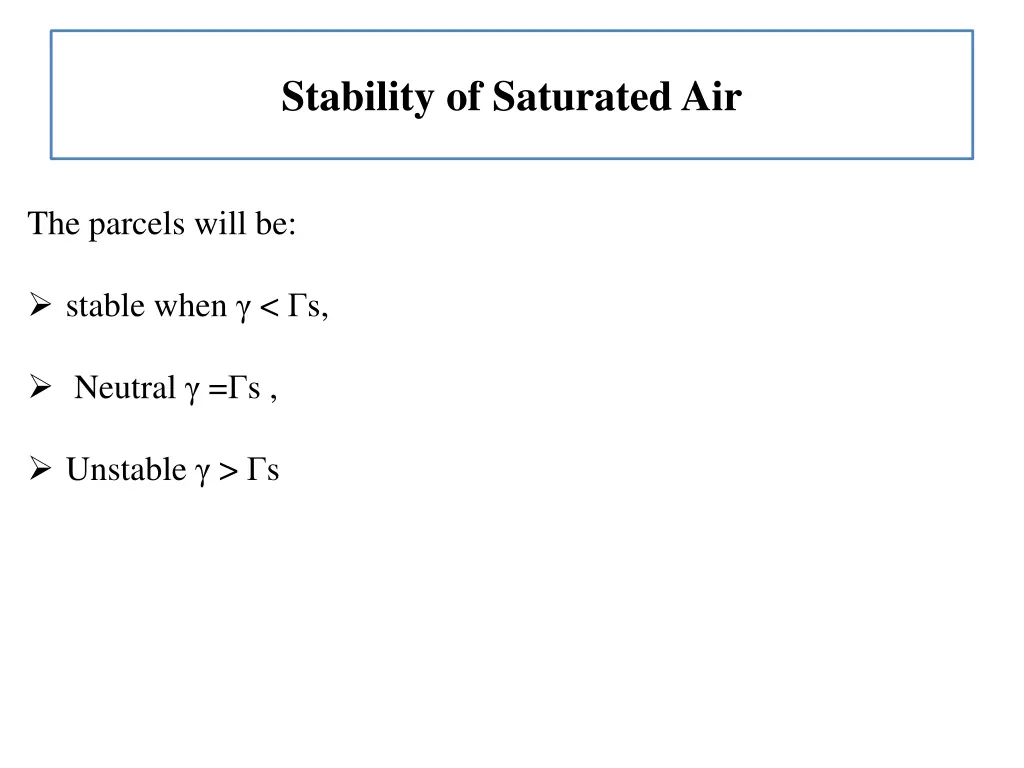 stability of saturated air