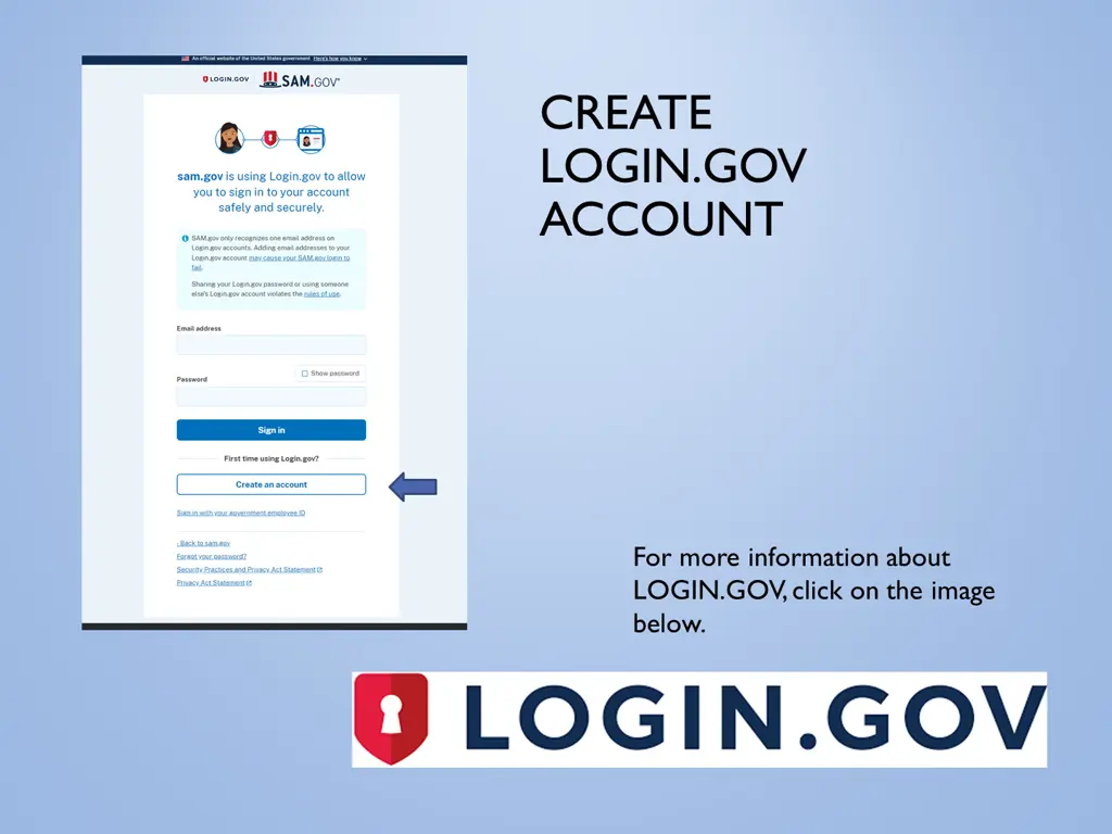 create login gov account