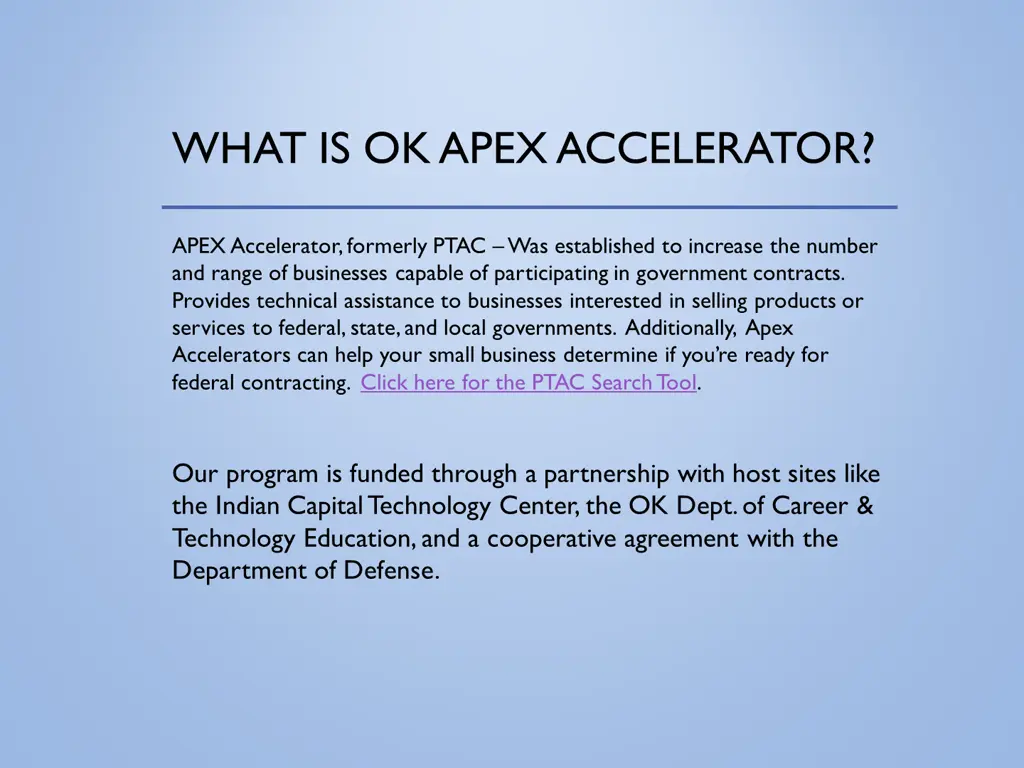 what is ok apex accelerator