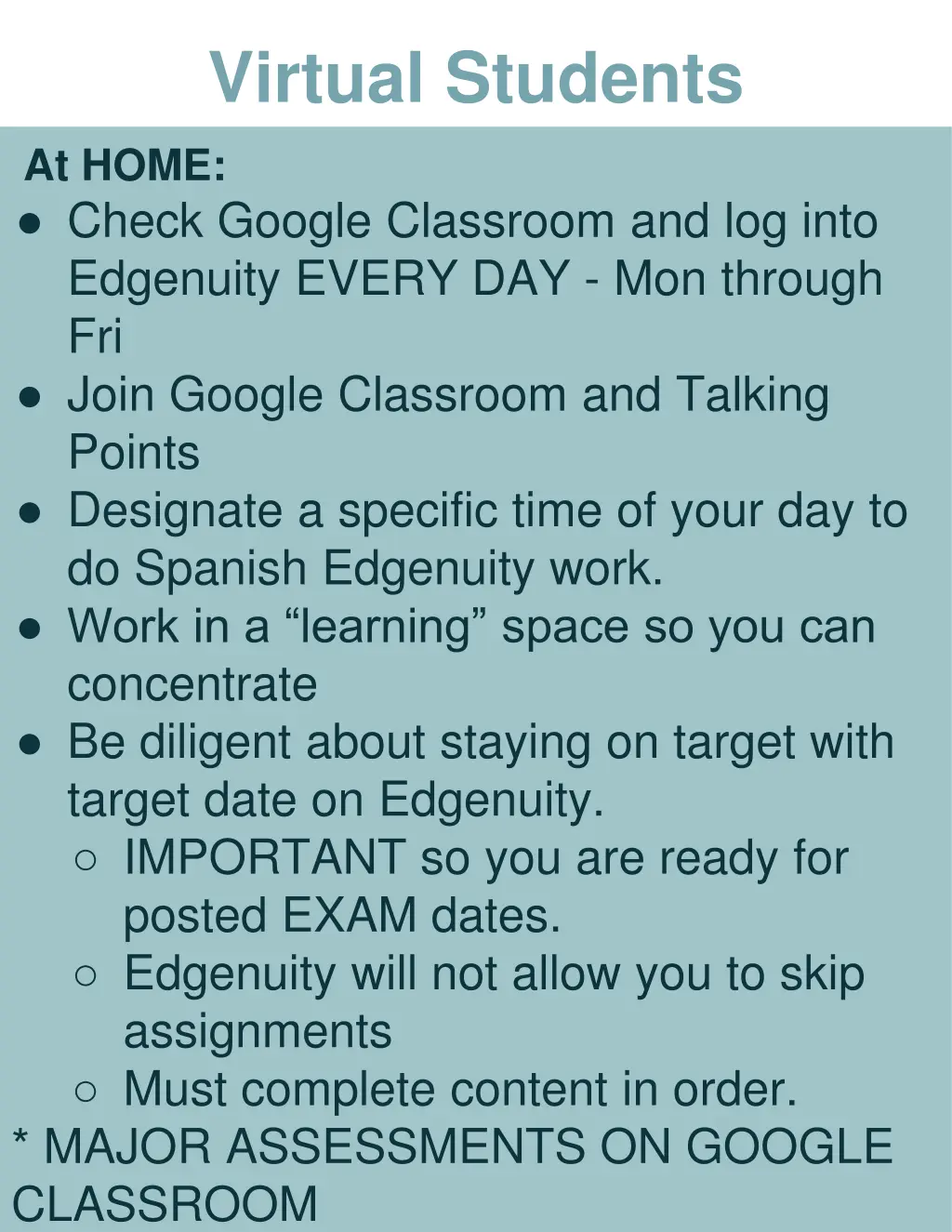 virtual students at home check google classroom