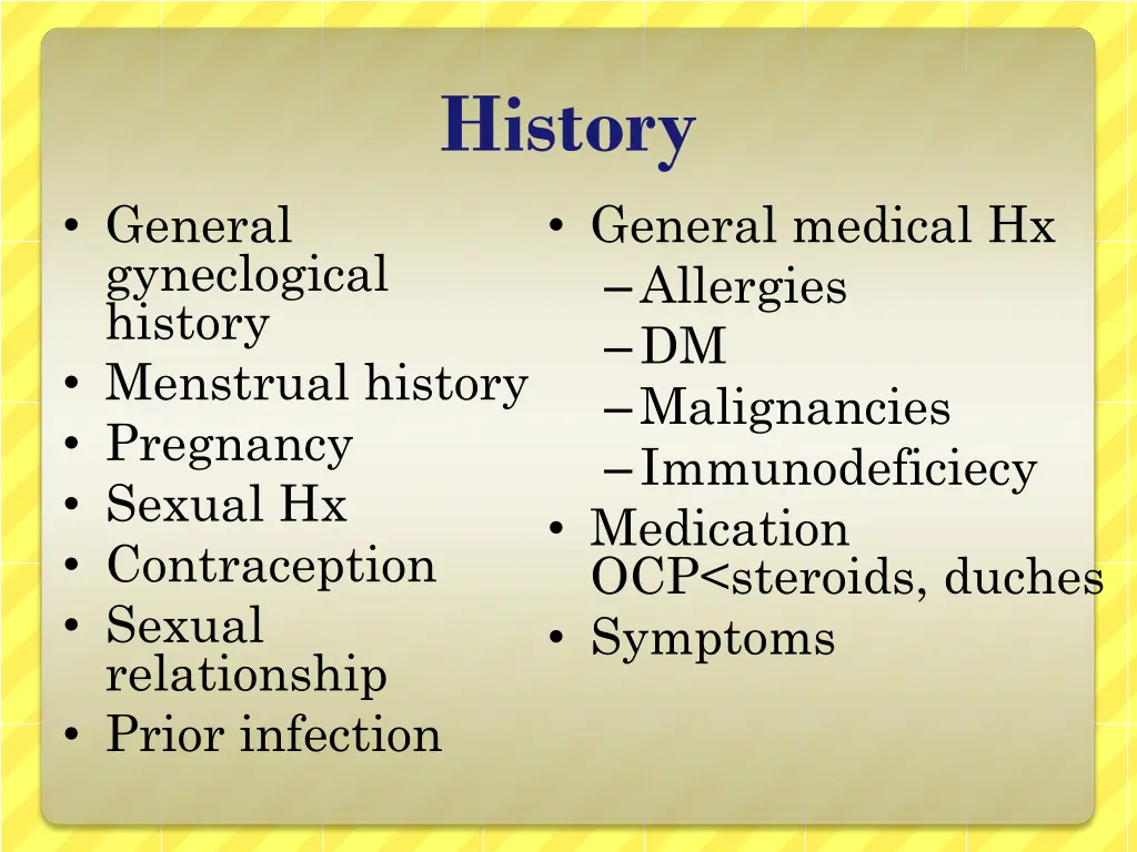 history general medical hx allergies