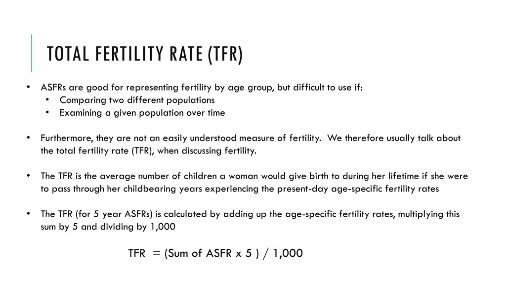 total fertility rate tfr