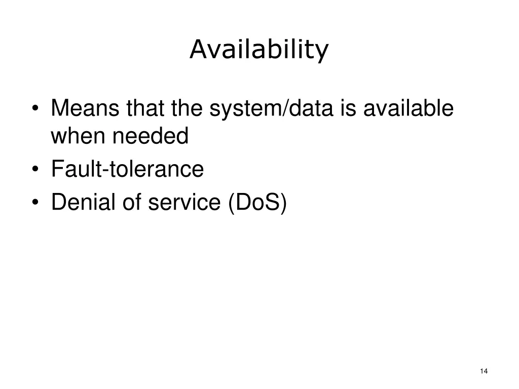 availability