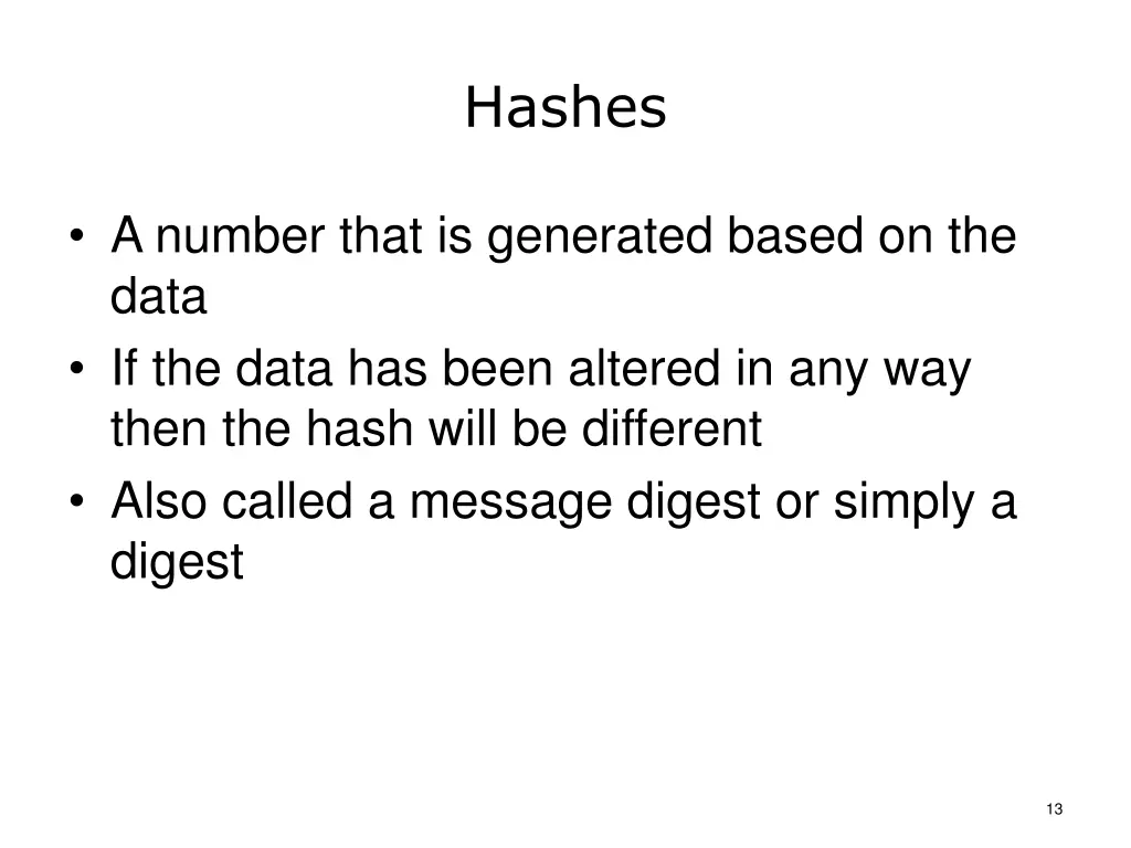 hashes