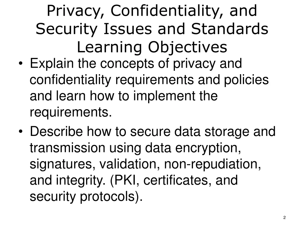 privacy confidentiality and security issues