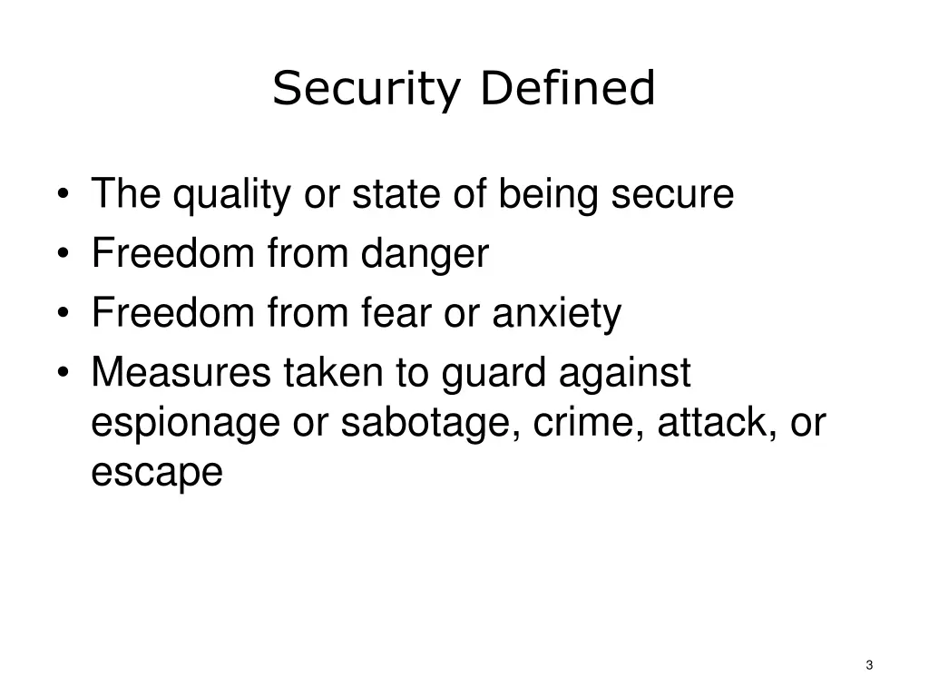 security defined