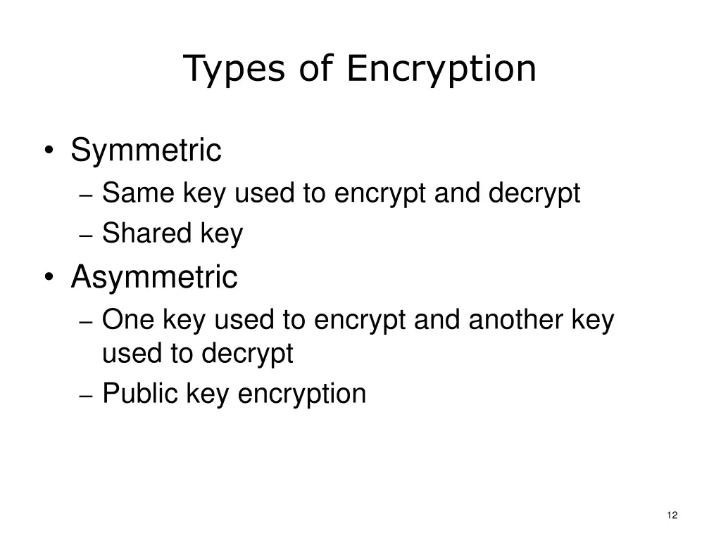 types of encryption