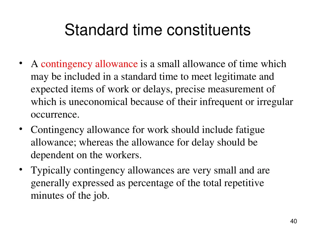 standard time constituents