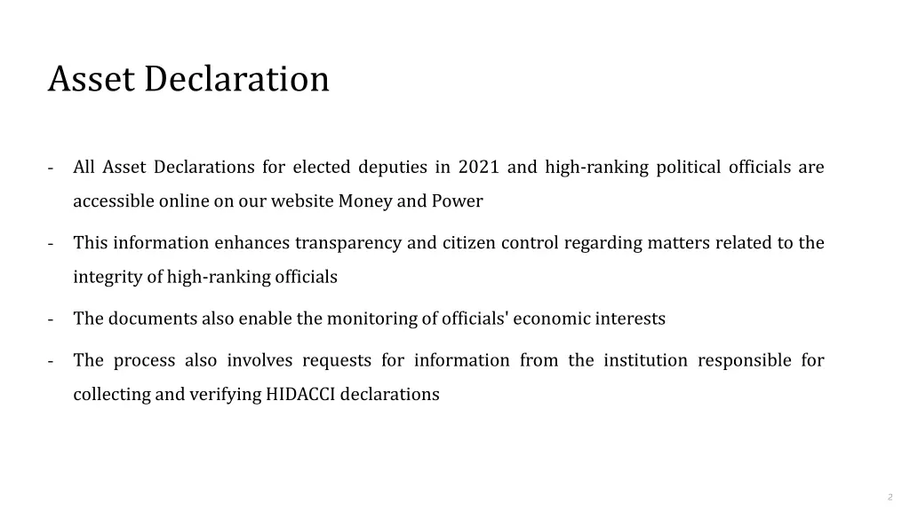 asset declaration