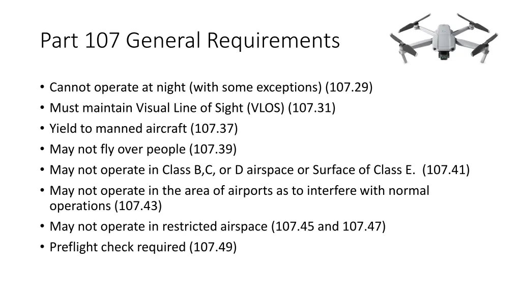 part 107 general requirements 1