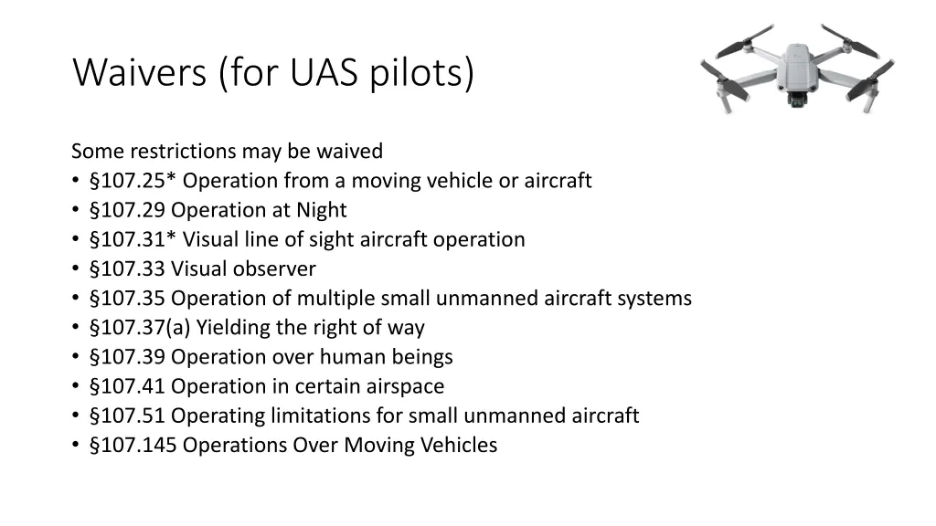 waivers for uas pilots