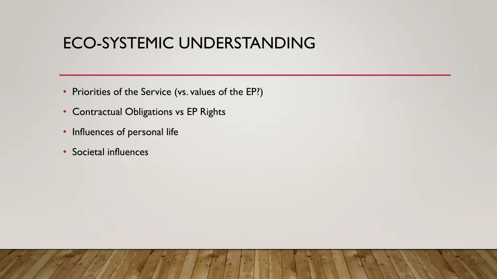 eco systemic understanding