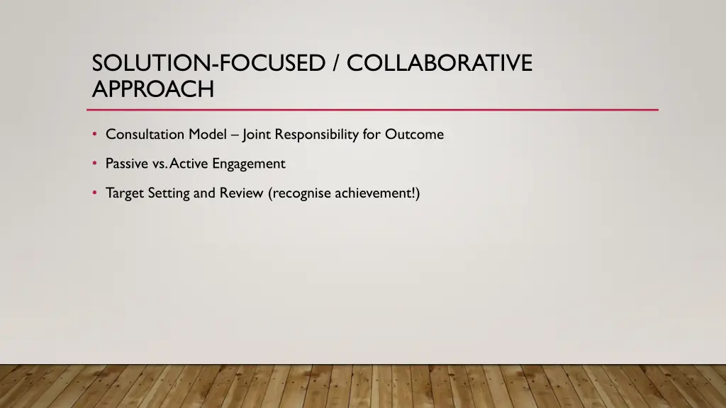 solution focused collaborative approach