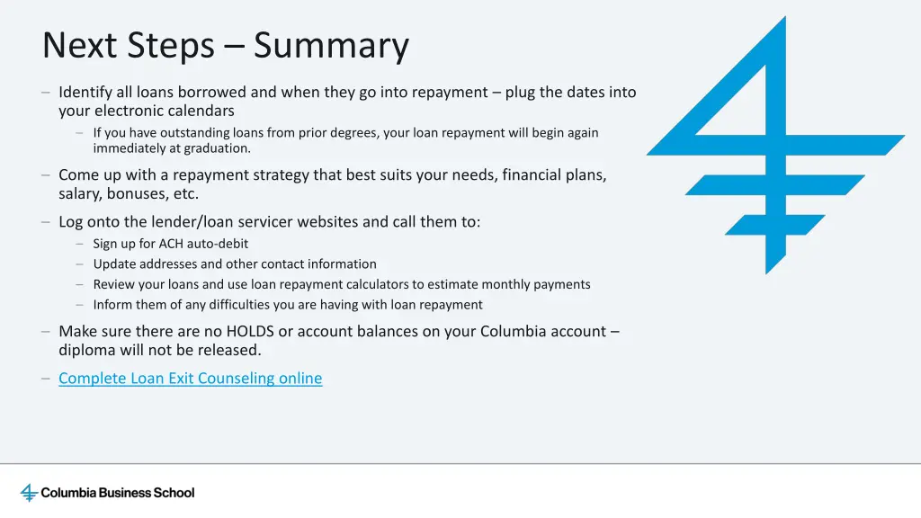next steps summary