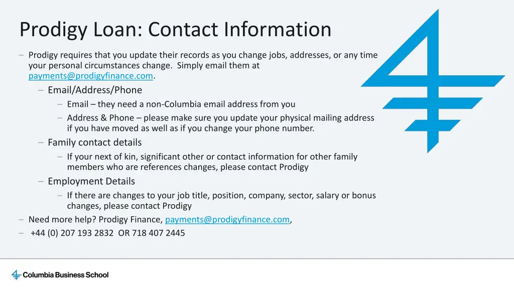 prodigy loan contact information