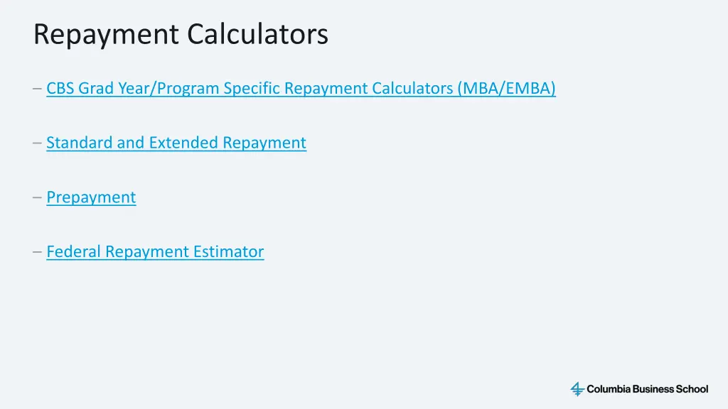 repayment calculators