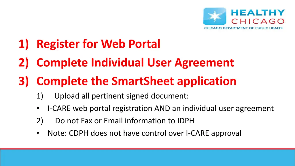 1 register for web portal 2 complete individual