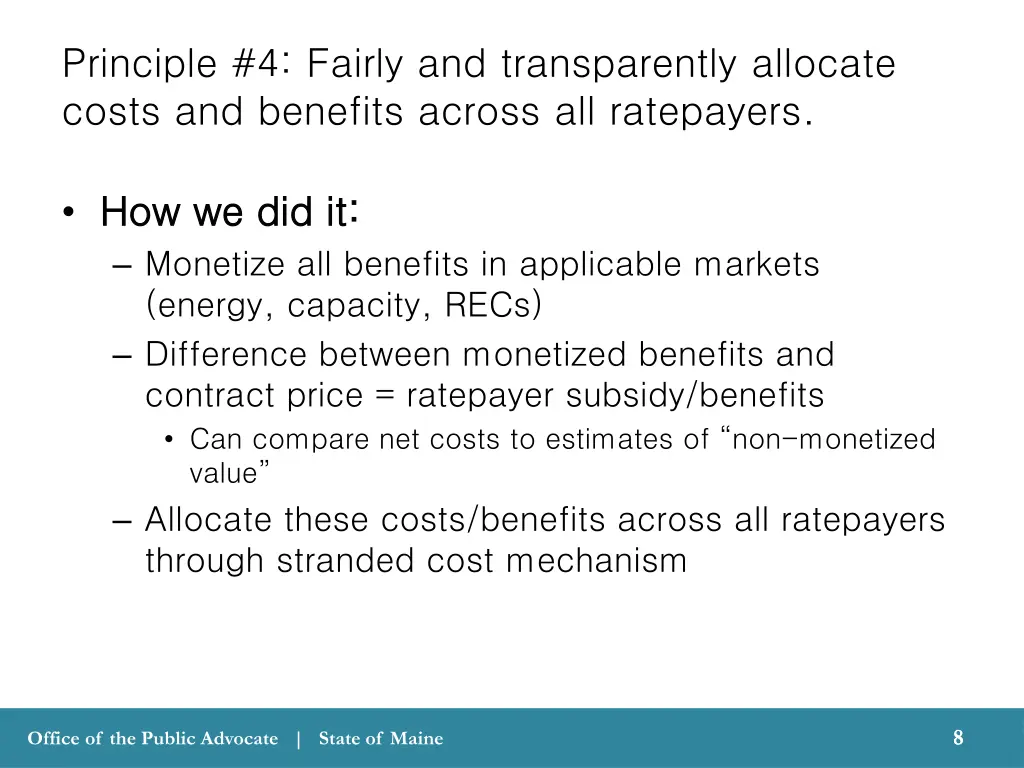 principle 4 fairly and transparently allocate