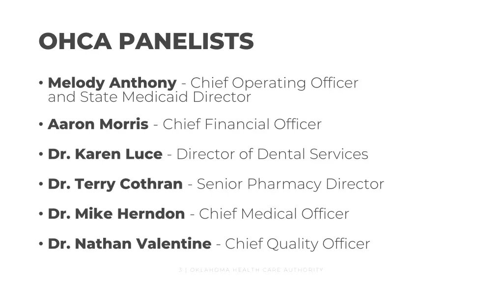 ohca panelists