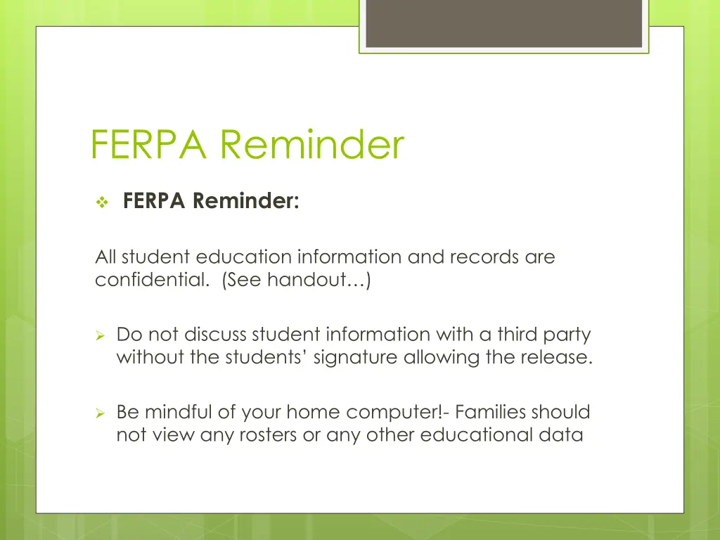 ferpa reminder