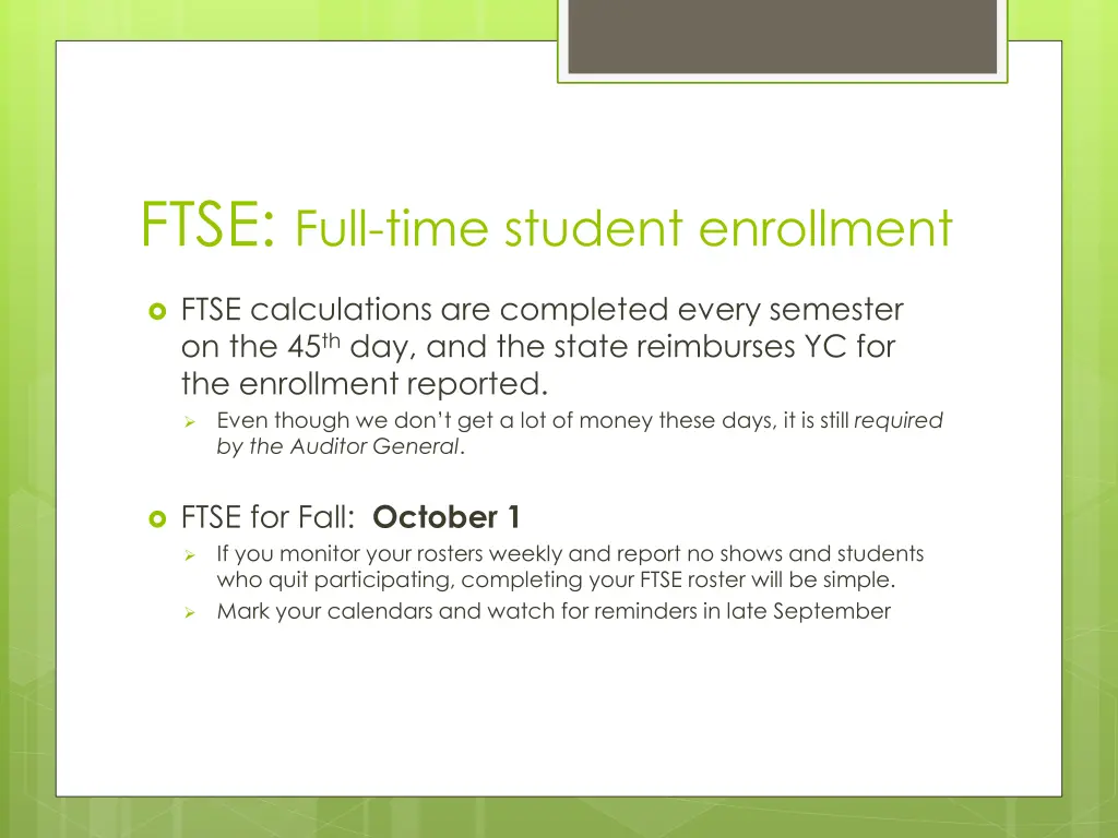 ftse full time student enrollment