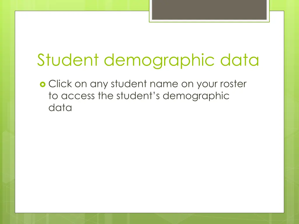 student demographic data