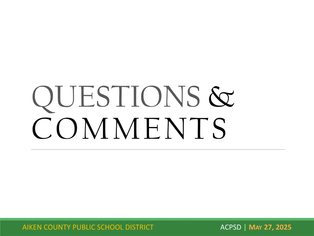 questions comments